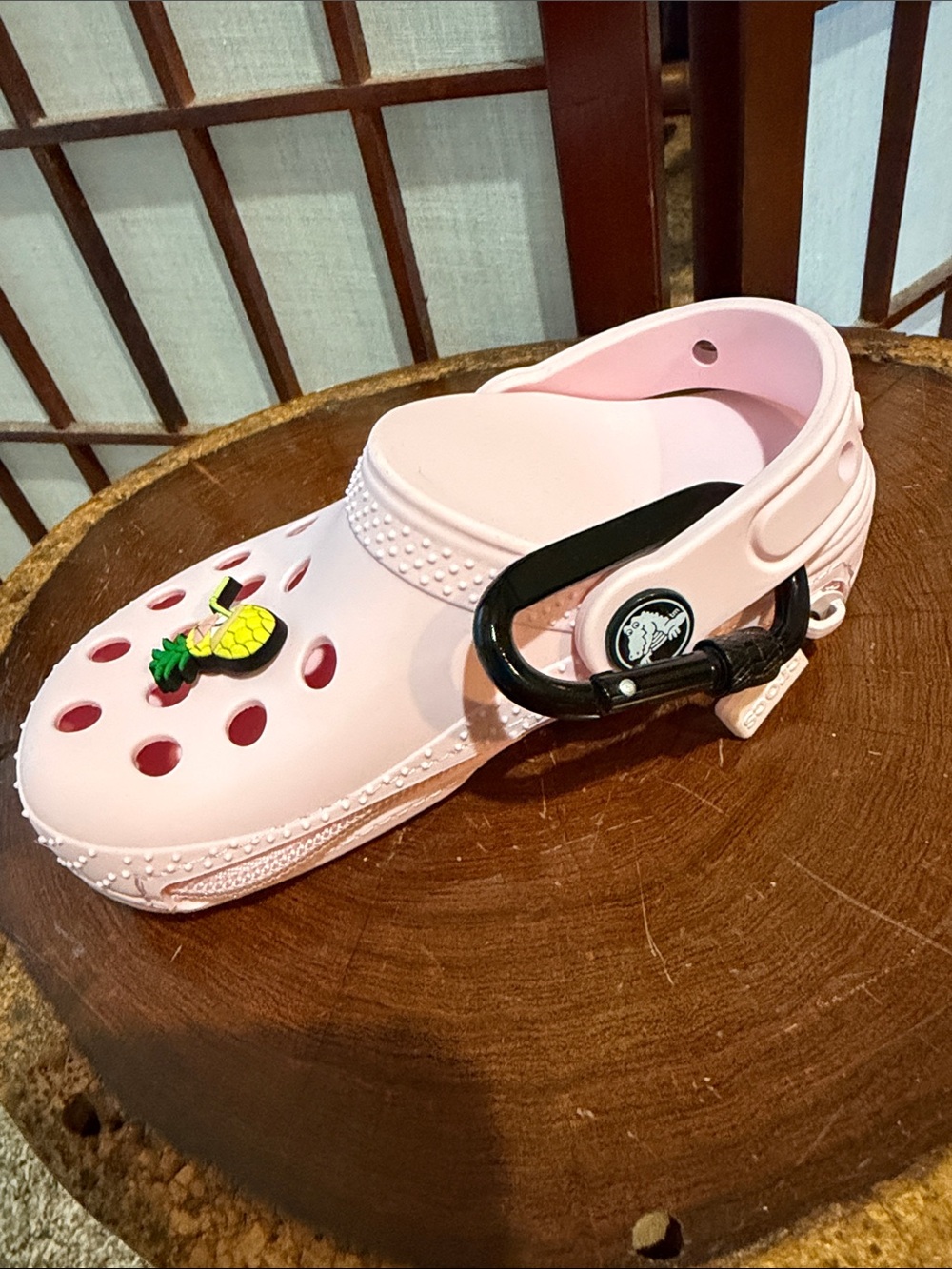 Pink Clog Shoe Purse Keychain Coin with Pineapple Charm NEW